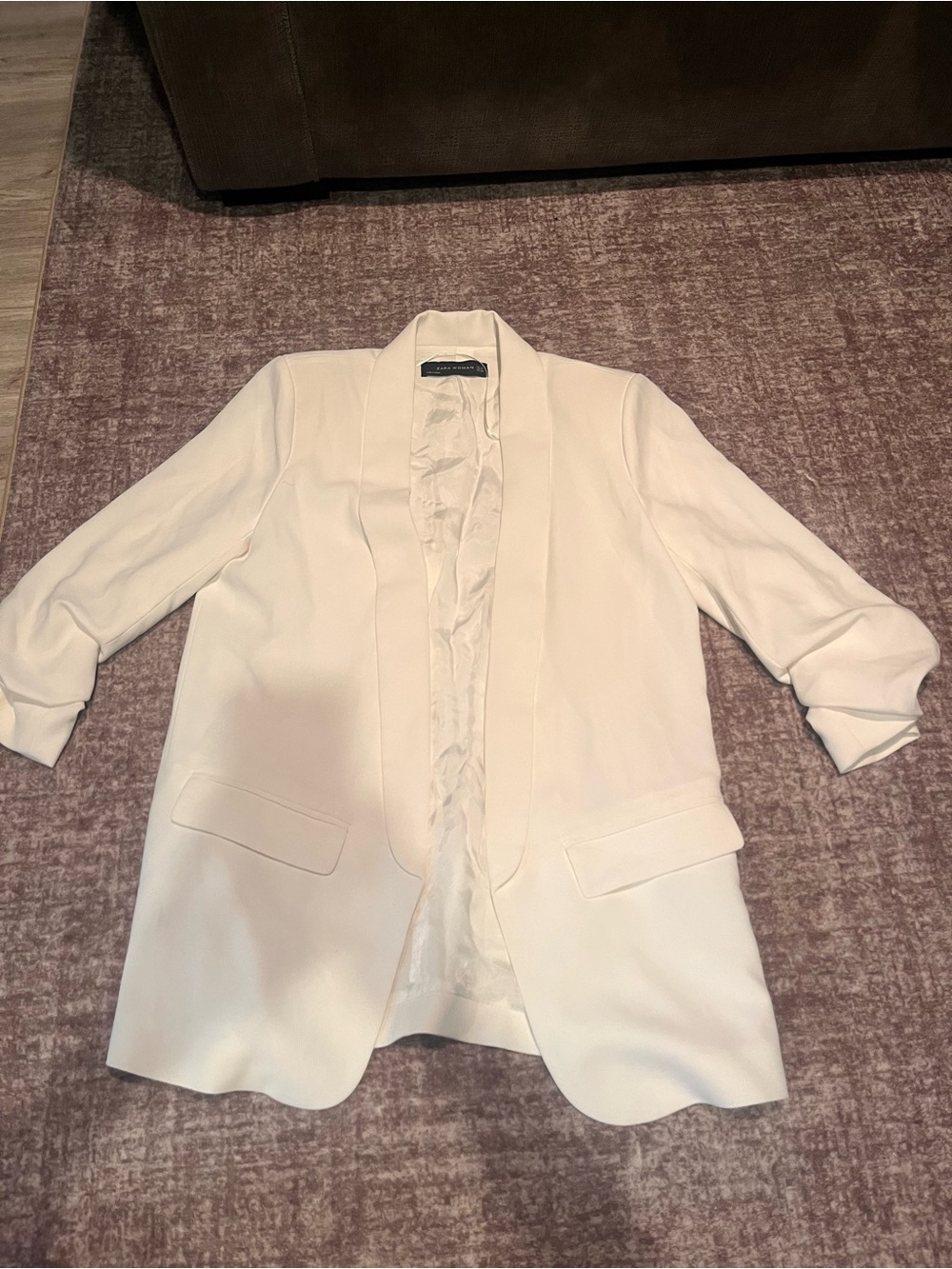 Zara Cream Open-Front Blazer
